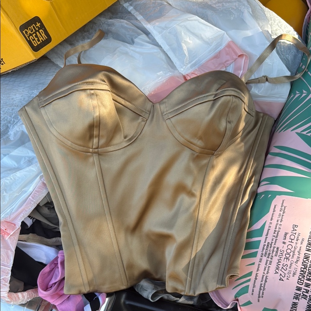Gold Bustier Top
